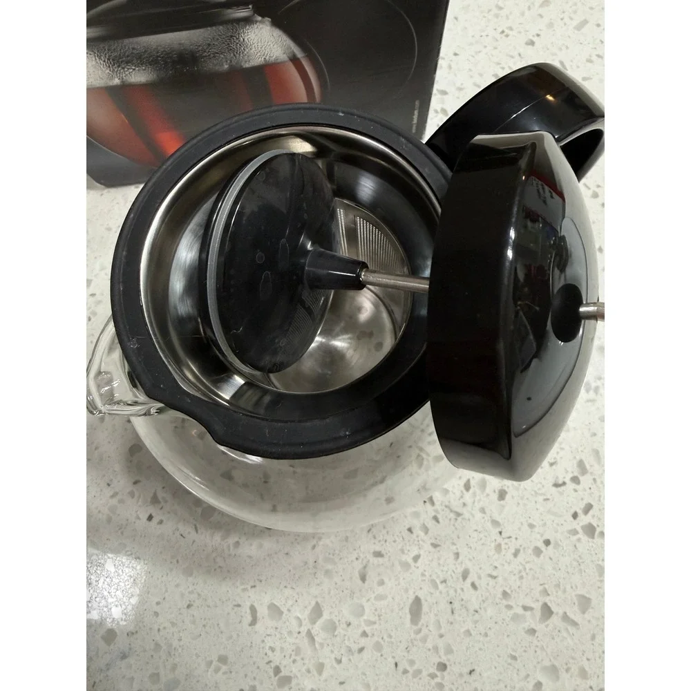 Bodum Assam Tea Press Glass Teapot 34oz‎ Black Excellent Condition 1805-01TG